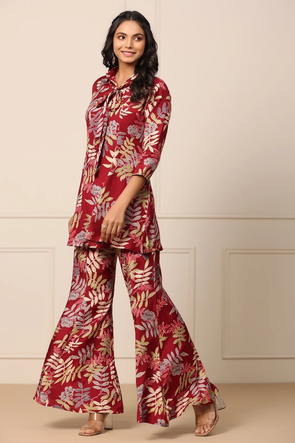 Printed Top and Palazzo Co-ord Set