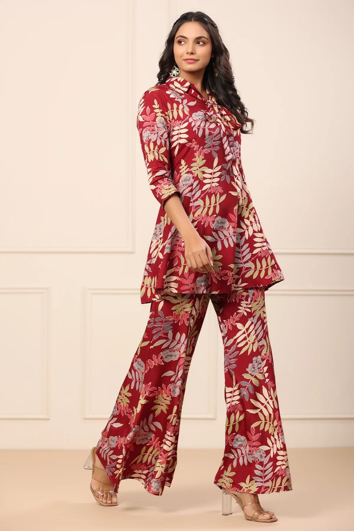 Printed Top and Palazzo Co-ord Set