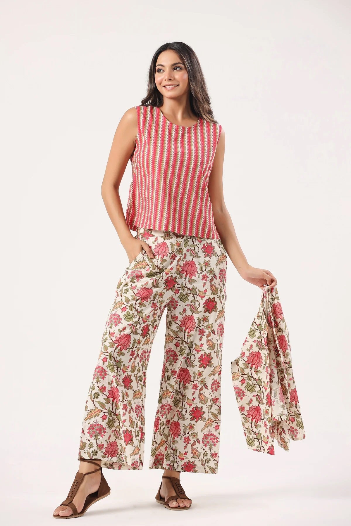 Printed Top and Palazzo Co-ord Set