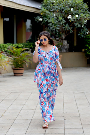 Printed Top and Palazzo Co-ord Set