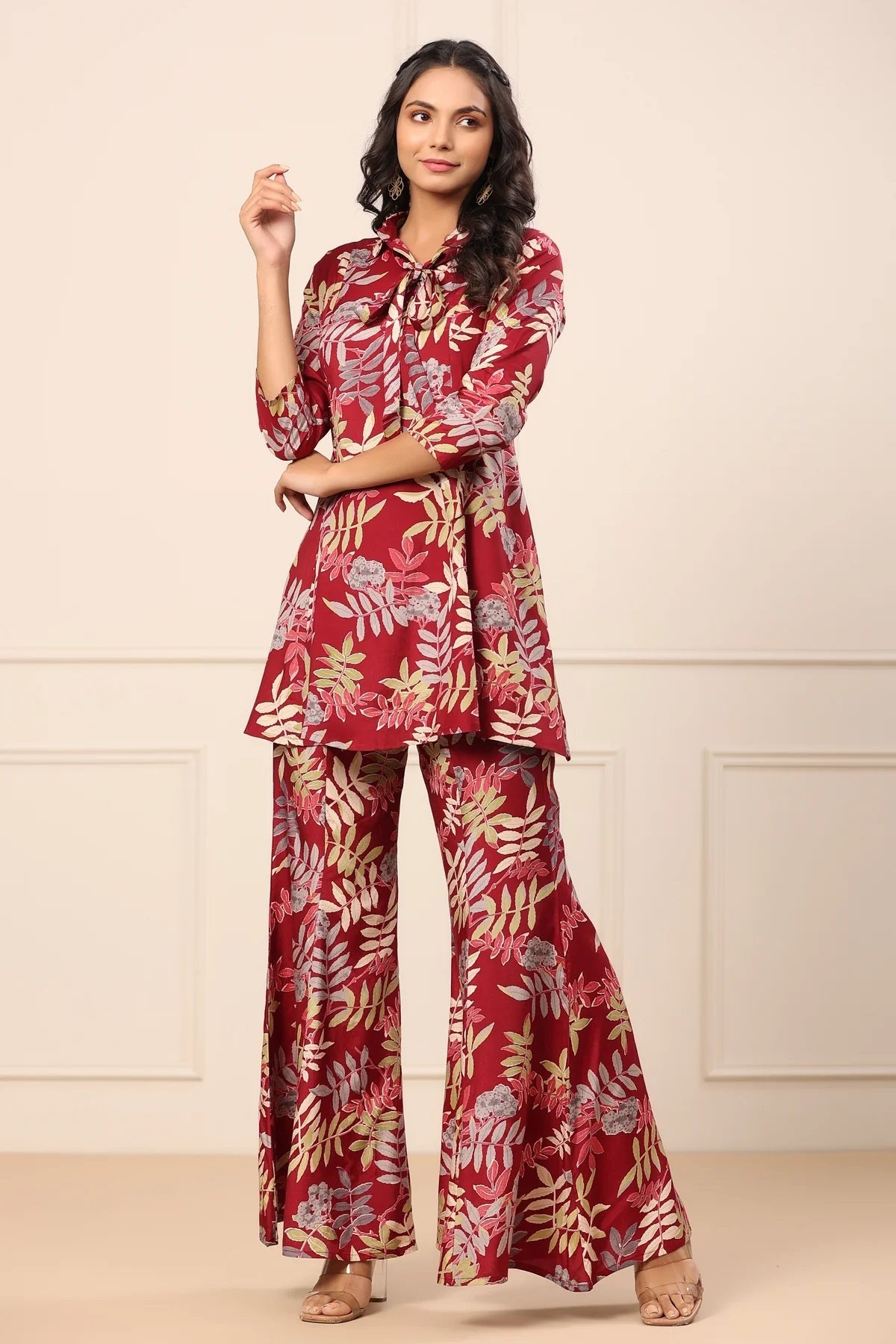 Printed Top and Palazzo Co-ord Set