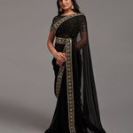 Chinon Designer Saree with Zariwork