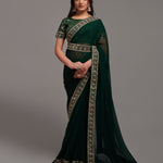 Chinon Designer Saree with Zariwork