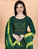 Women Cotton Blend heavy embroidery Kurta With Pant And Dupata Set