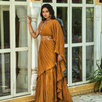 Women Crush Chinon saree with heavy multi sequins work blouse