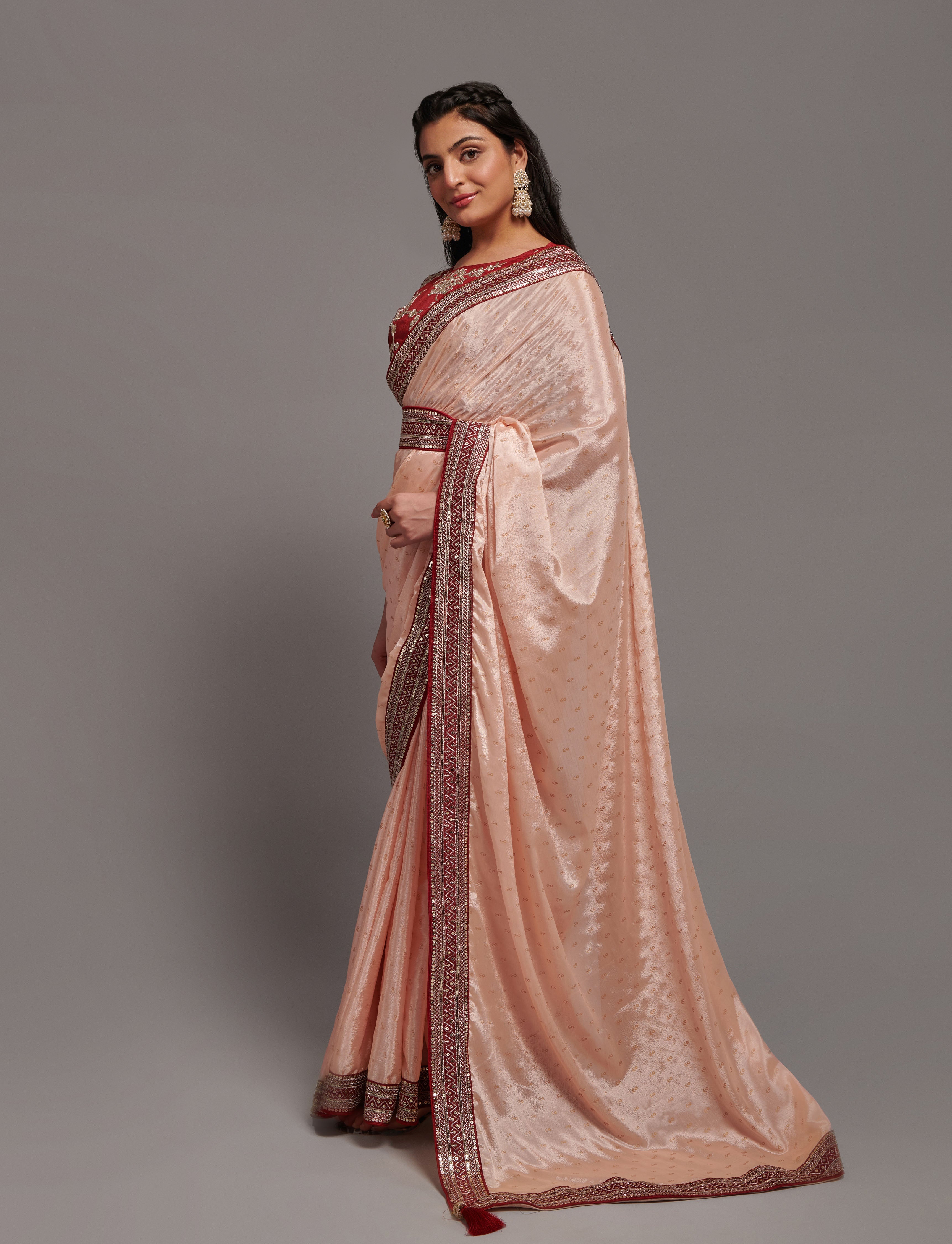 ZariworkChinon Designer Saree