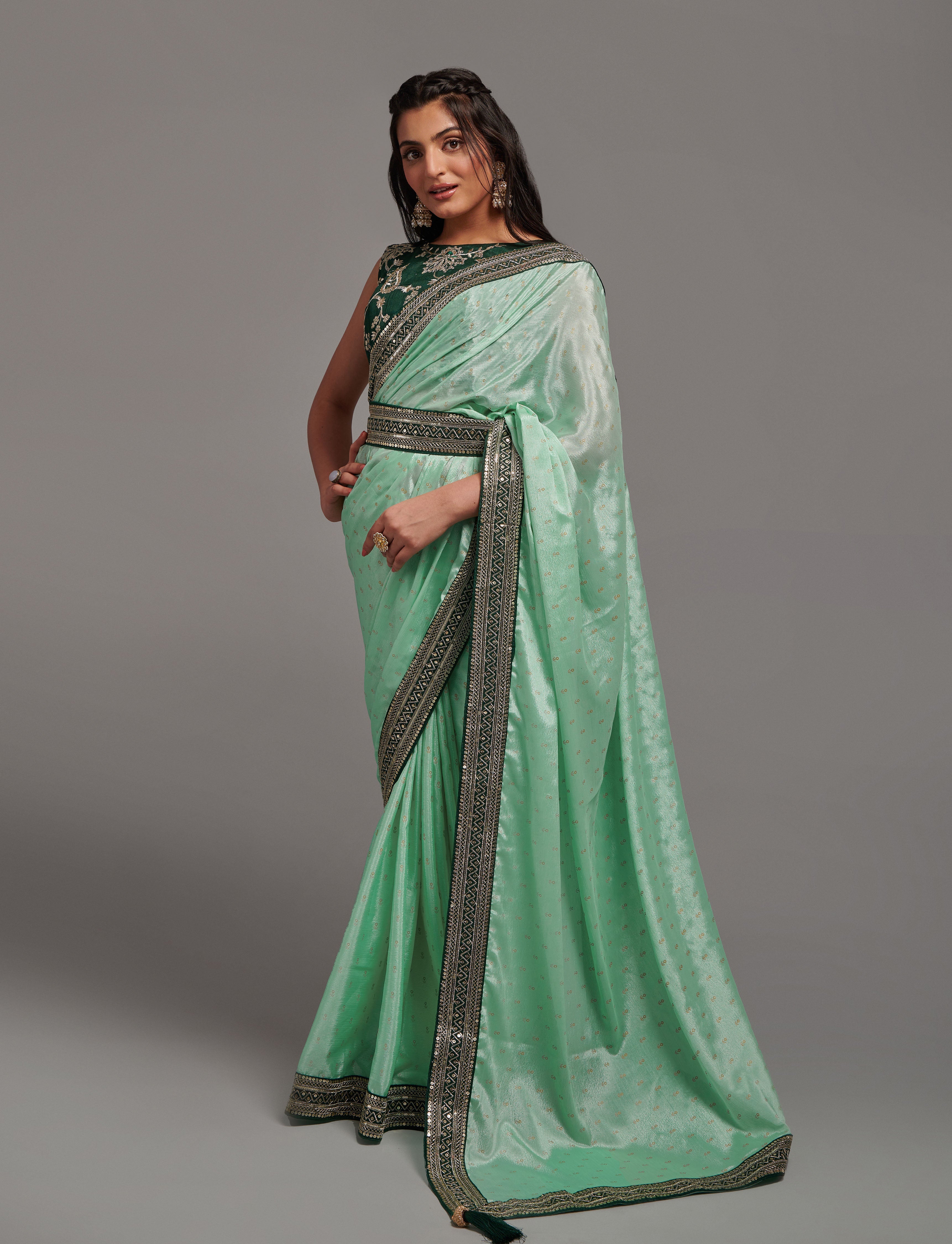 ZariworkChinon Designer Saree