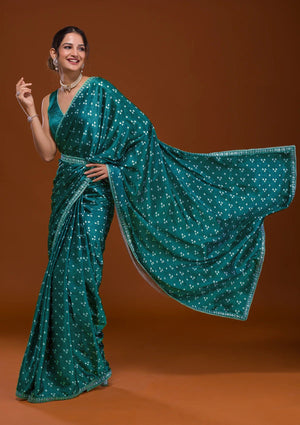 Women Bandhani satin saree