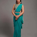 Ready to Wear Saree with Embroidered Blouse