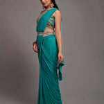 Ready to Wear Saree with Embroidered Blouse