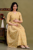 100% Cotton Golden Floral Maternity Dress Nursing-Friendly & Adjustable Waist