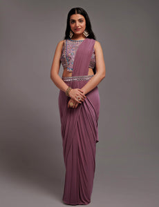 Ready to Wear Saree with Embroidered Blouse