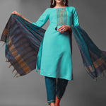 Women  Embroidered Viscose Rayon Blend kurta,Pant and dupatta